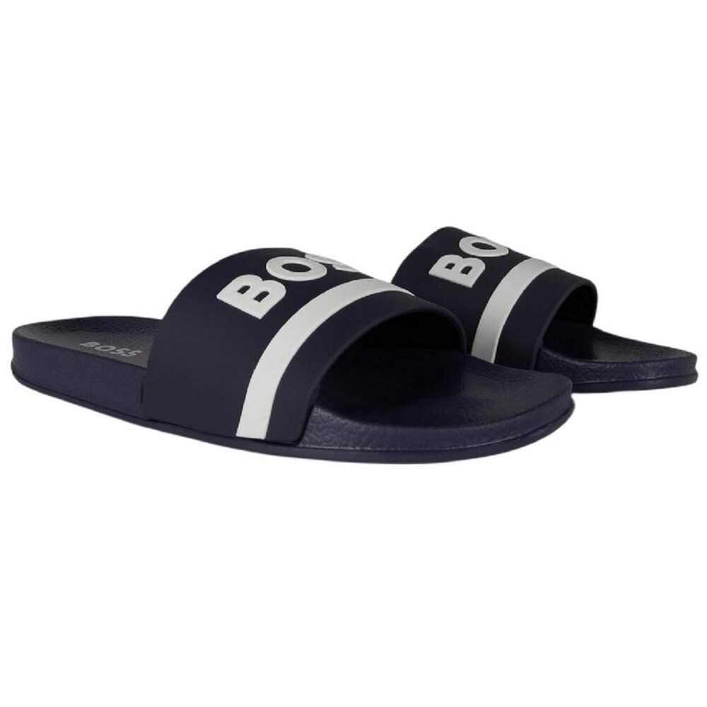Boss Womens/Ladies Lettering Slides / Navy
